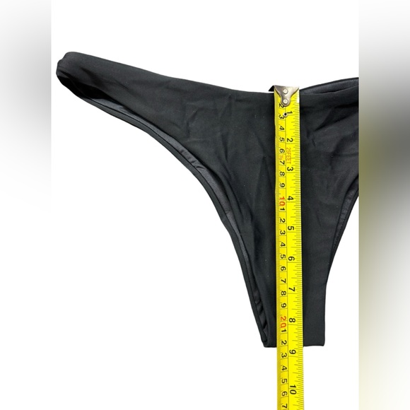 RELLECIGA black cheeky Brazilian Cut low rise front Sexy thong Bikini Bottom NWT - Picture 7 of 8